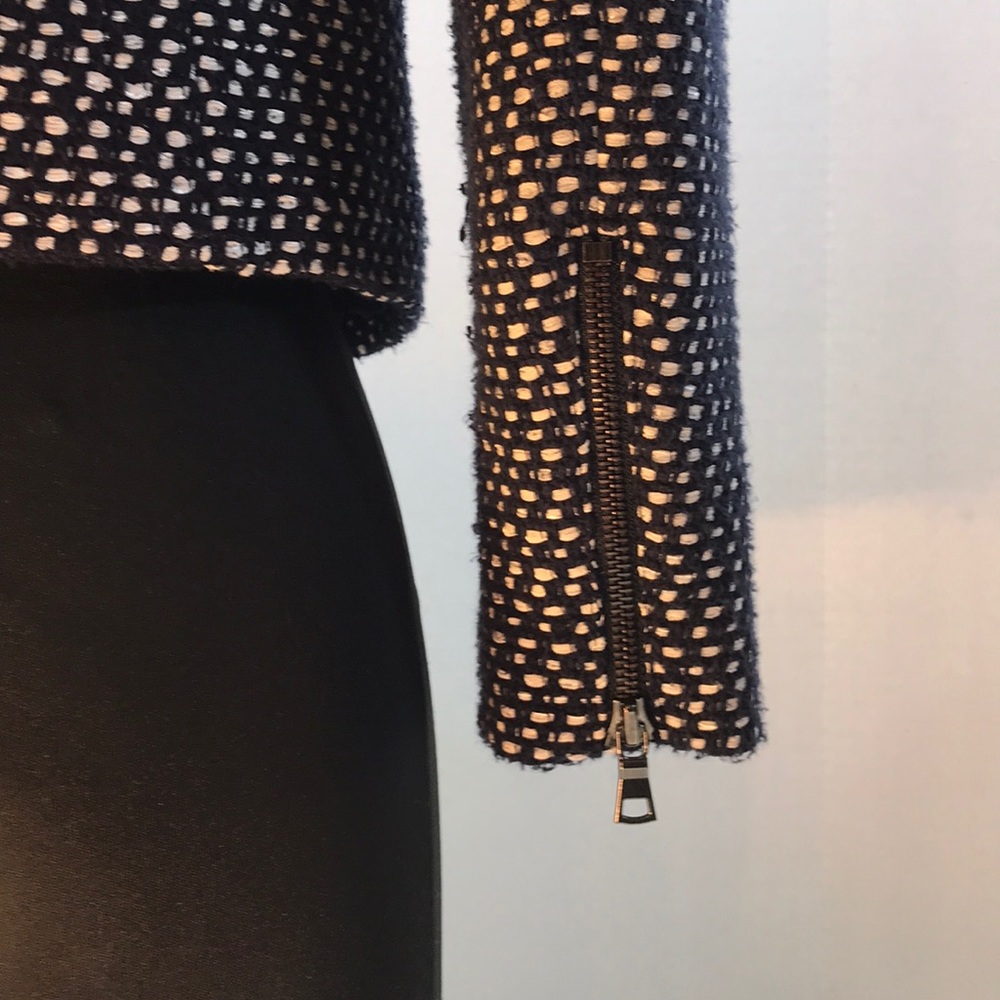 Ann Taylor Navy & White Tweed Jacket Size 0 - Picture 5 of 8